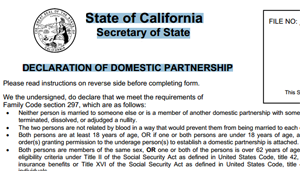 Notarized Declaration of Domestic Partnership